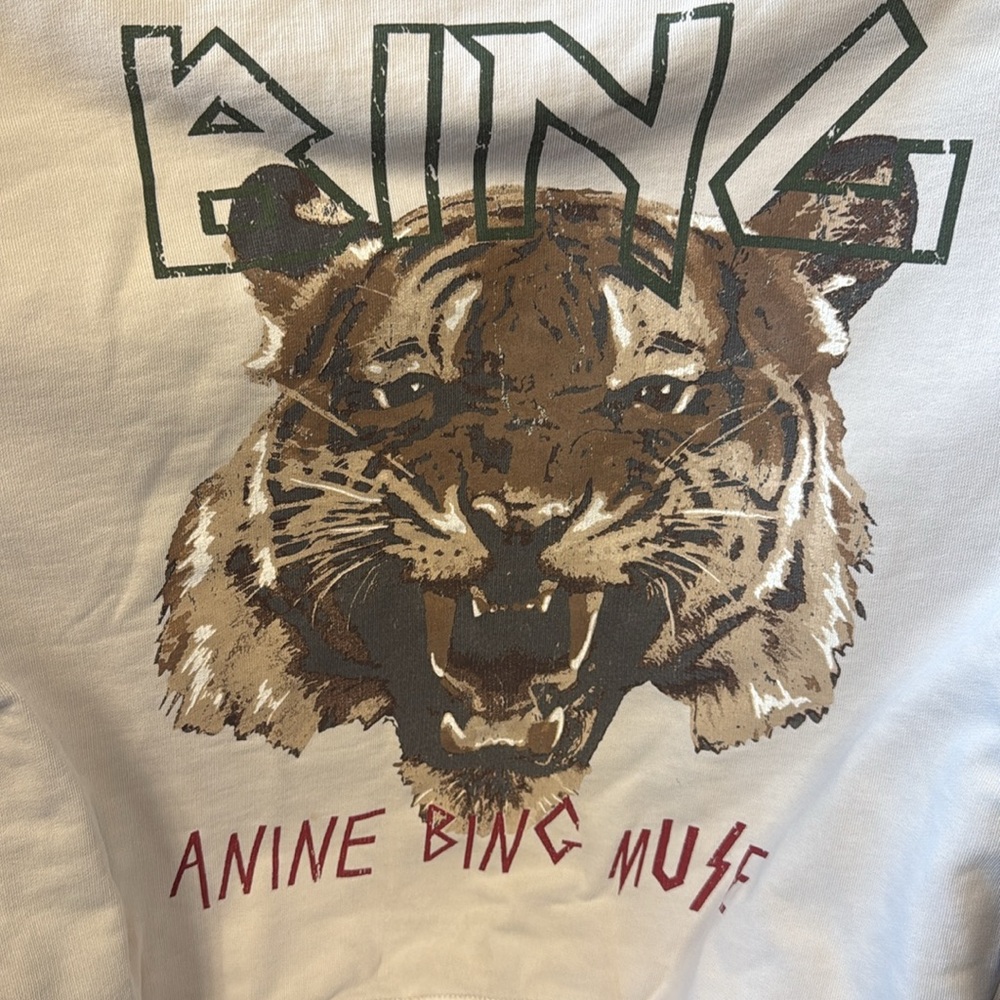 Anine Bing Beige Sweatshirt with Tiger Design - Picture 2 of 4